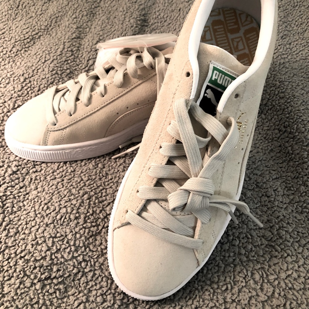 Grey/Cream Puma Suede Sneakers NWOT